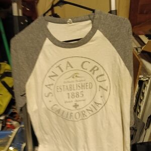 Santa Cruz Gray and White Raglan Tee